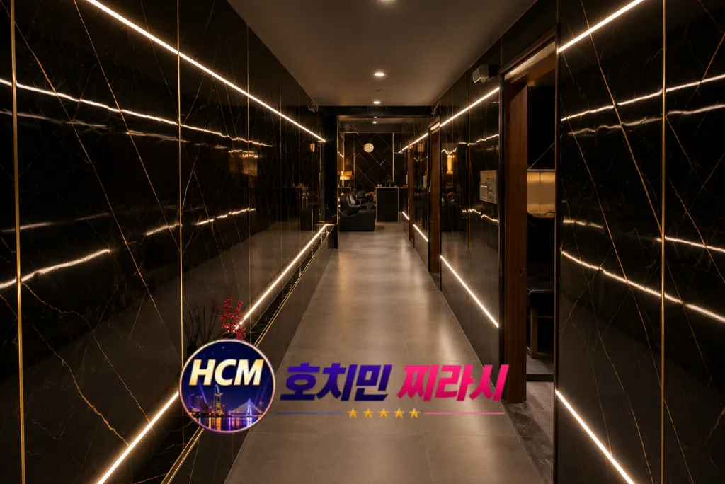 호치민 딸기 때밀이 스파 복도 모습입니다.